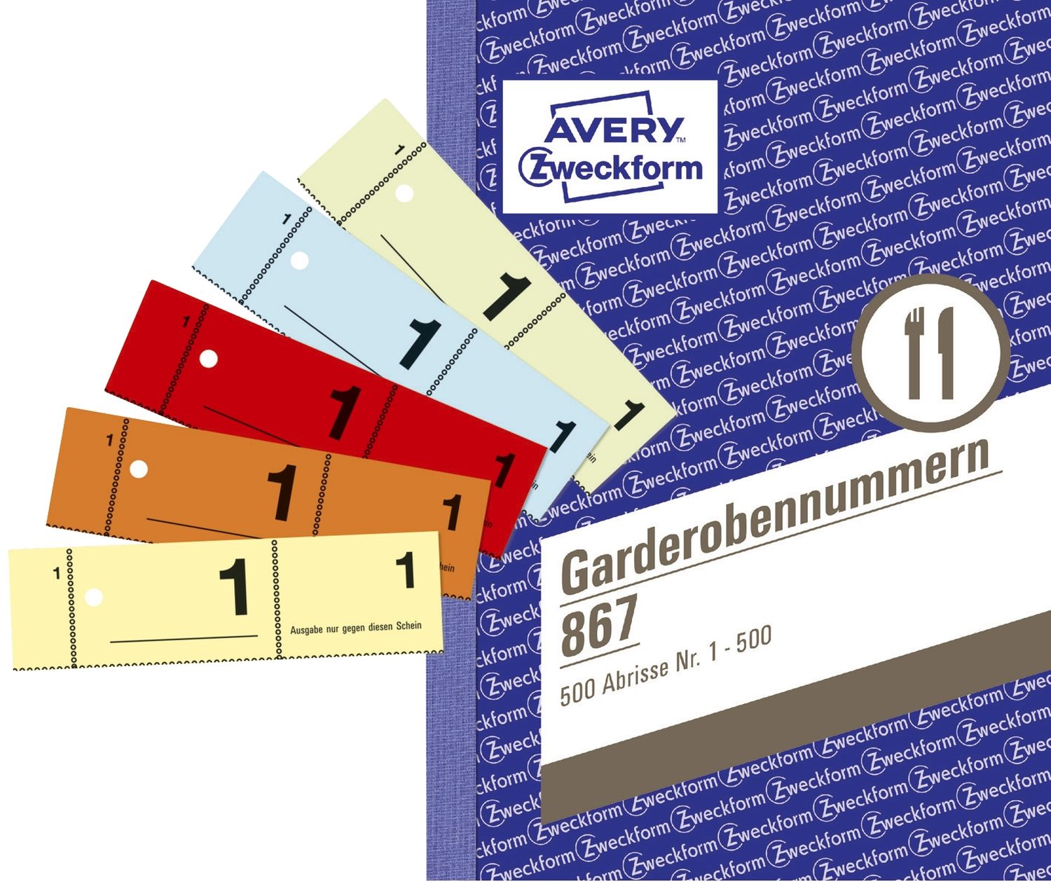 867 Garderobennummern, DIN A6, farbig sortiert, 100 Blatt / Block, gelb, orange, rot, blau, grün 867 Garderobennummern, DIN A6, farbig sortiert, 100 Blatt / Block, gelb, orange, rot, blau, grün