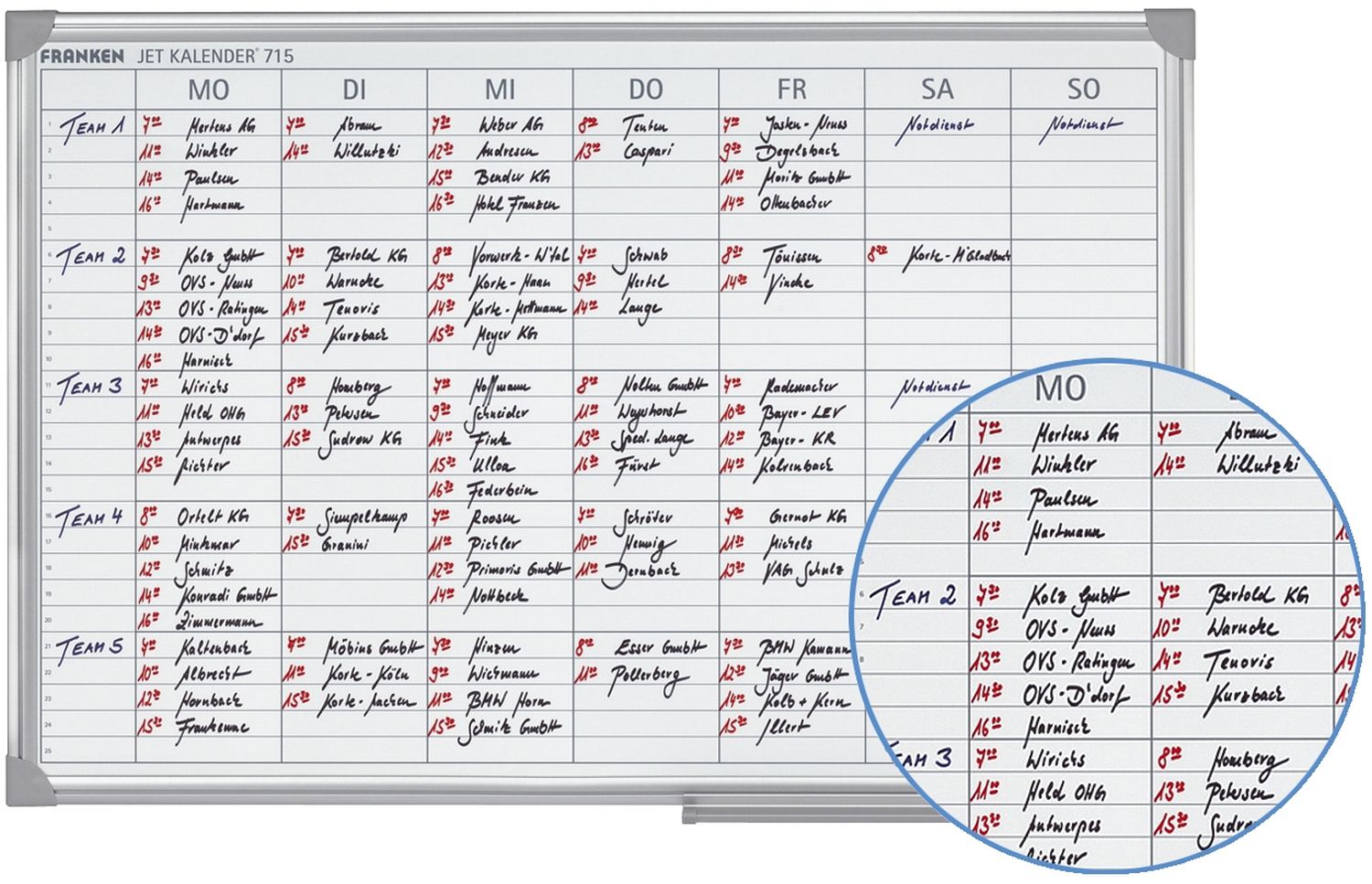 JetKalender 715, 25 Mitarbeiter, 7-Tage-Woche, 90 x 60 cm JetKalender 715, 25 Mitarbeiter, 7-Tage-Woche, 90 x 60 cm