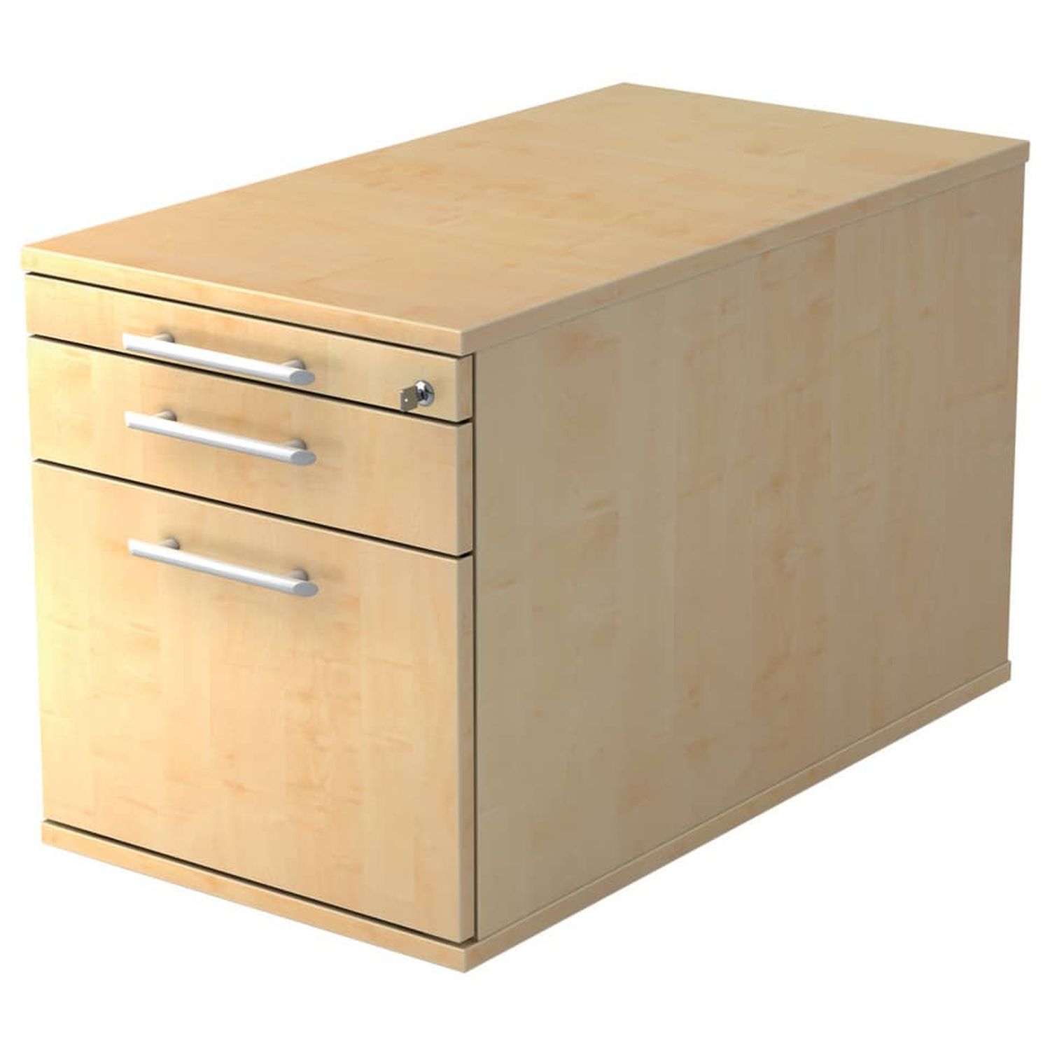 Rollcontainer - 42,8 x 51,2 x 80 cm, 1 Schub, Hängeregistratur, Relinggriff, Ahorn, mit Montageservice Rollcontainer - 42,8 x 51,2 x 80 cm, 1 Schub, Hängeregistratur, Relinggriff, Ahorn, mit Montageservice