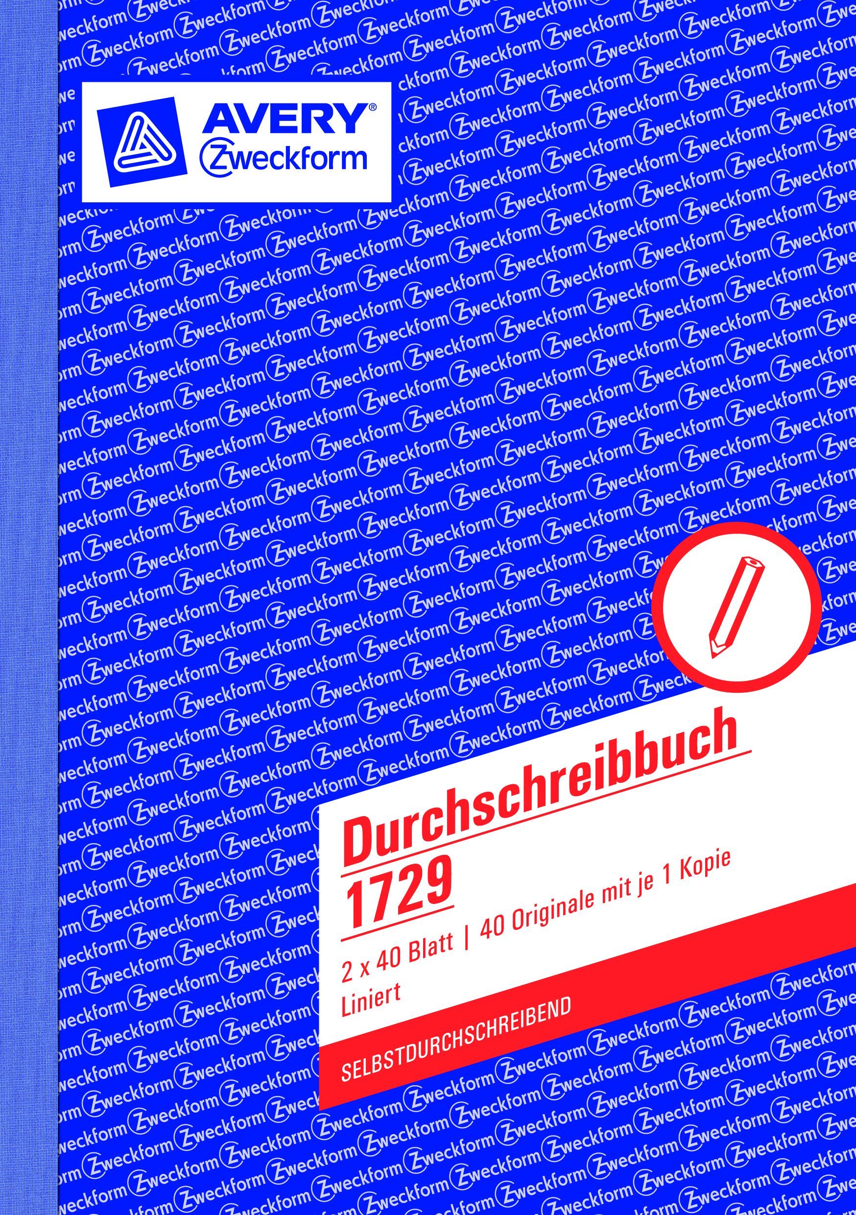1729 Durchschreibbuch, DIN A5, vorgelocht, 2 x 40 Blatt/10 Stück, weiß, gelb 1729 Durchschreibbuch, DIN A5, vorgelocht, 2 x 40 Blatt/10 Stück, weiß, gelb