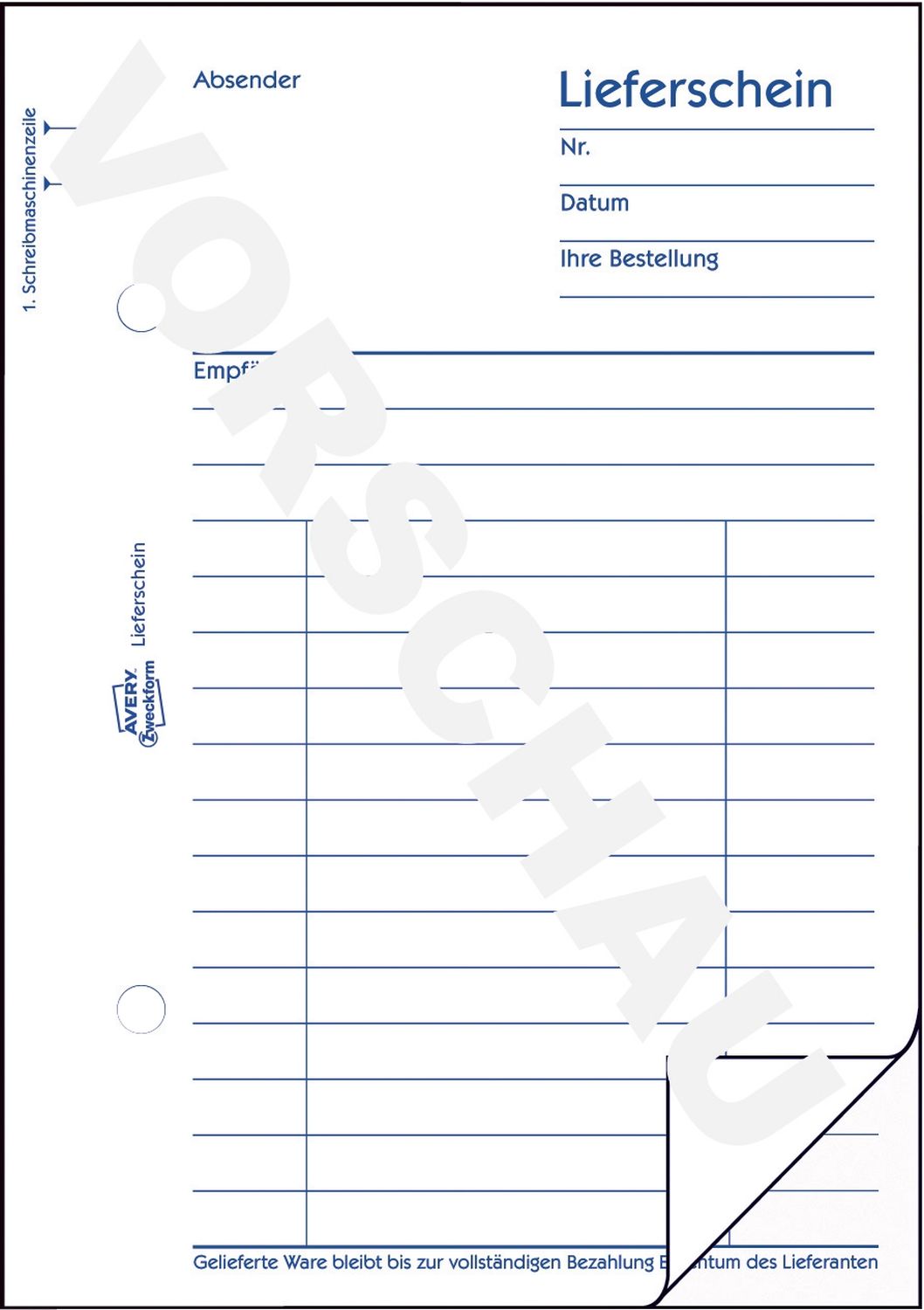 724 Lieferschein, DIN A6, vorgelocht, 2 x 50 Blatt, weiß 724 Lieferschein, DIN A6, vorgelocht, 2 x 50 Blatt, weiß