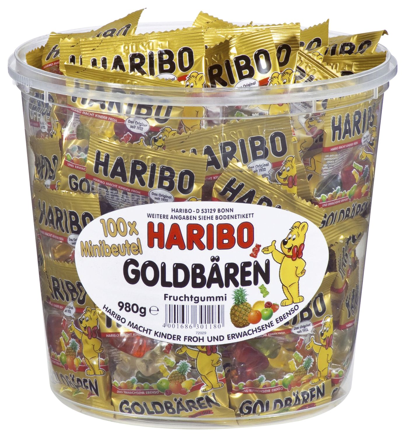 Fruchtgummi - mini Goldbären, 100 Minibeutel