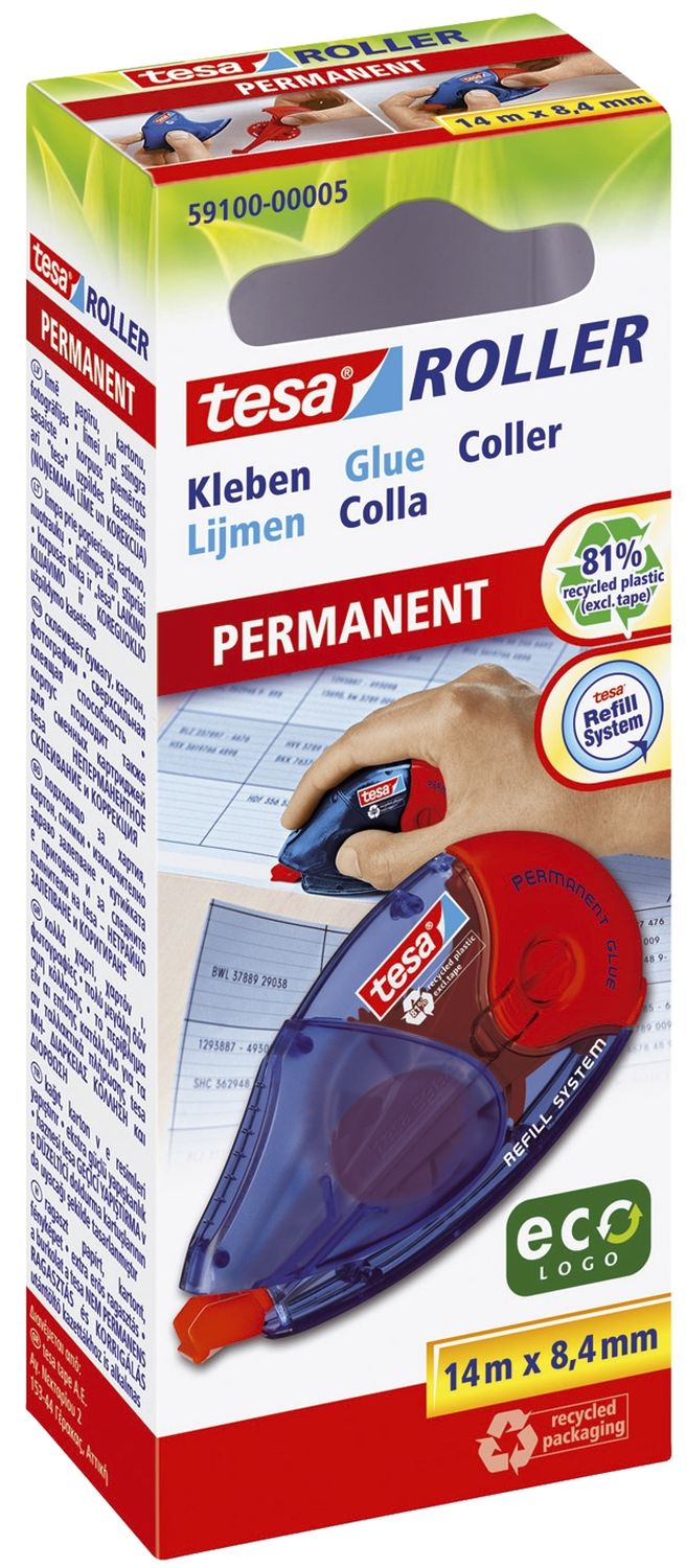 Kleberoller - permanent, 14 m x 8,4 mm, blau Kleberoller - permanent, 14 m x 8,4 mm, blau