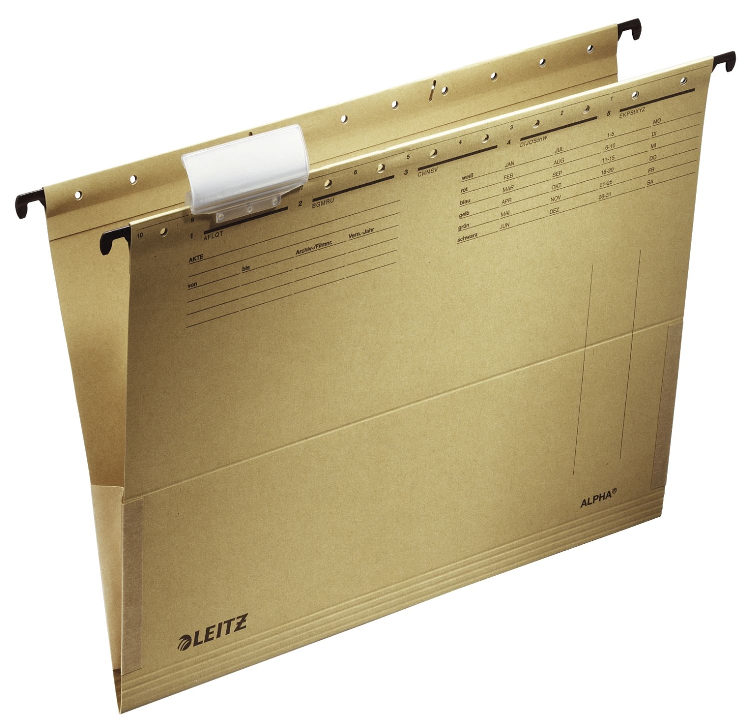 Hängetasche Leitz ALPHA® 1916-00-00, DIN A4, seitlich mit Fröschen, Natronkarton 250g, naturbraun Hängetasche Leitz ALPHA® 1916-00-00, DIN A4, seitlich mit Fröschen, Natronkarton 250g, naturbraun