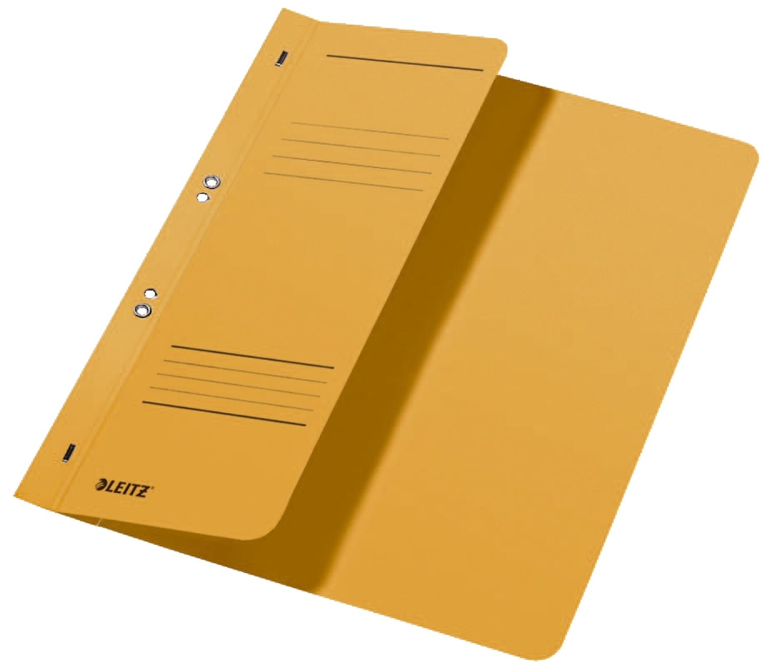Ösenhefter Leitz 3740-00-15 mit halbem Vorderdeckel, DIN A4, kfm. Heftung, Manilakarton, gelb Ösenhefter Leitz 3740-00-15 mit halbem Vorderdeckel, DIN A4, kfm. Heftung, Manilakarton, gelb
