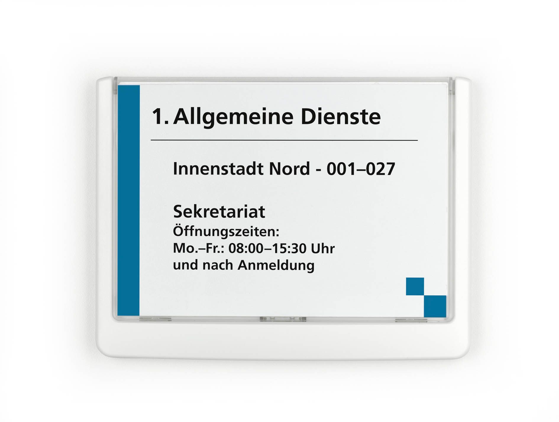Türschild CLICK SIGN, Rahmen weiß, 149 x 105,5 mm, transparent Türschild CLICK SIGN, Rahmen weiß, 149 x 105,5 mm, transparent