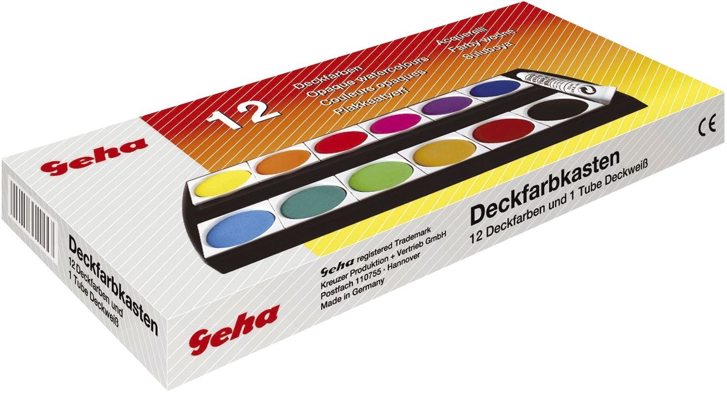 Deckfarbkasten - 12 Farben + 1 Deckweiß Deckfarbkasten - 12 Farben + 1 Deckweiß