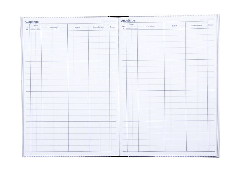 Postausgangsbuch, Schwarz, 1 Seite, A4, 210 x 297 mm, 96 Blatt Postausgangsbuch, Schwarz, 1 Seite, A4, 210 x 297 mm, 96 Blatt