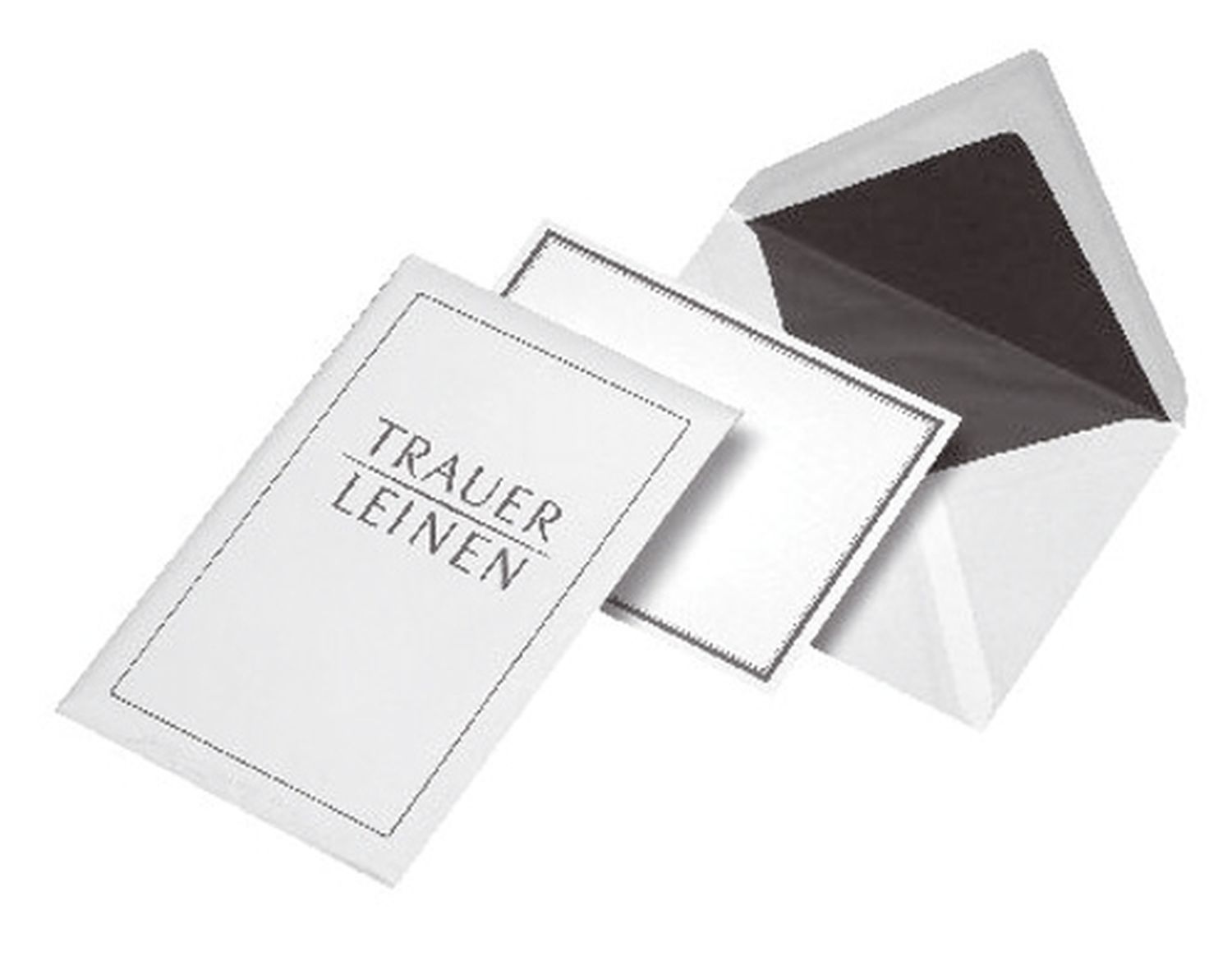 Trauermappe Briefkarte+Umschlag, Leinen, DIN A6/C6, je 5 Stück