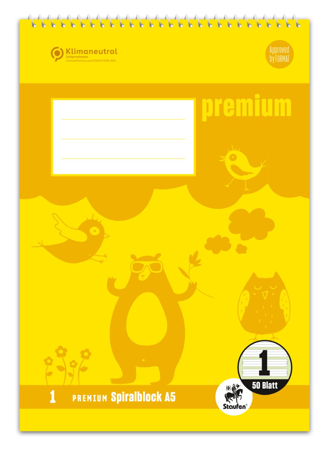 Spiralblock PREMIUM LIN 1 - A5, 40 Blatt, liniert Spiralblock PREMIUM LIN 1 - A5, 40 Blatt, liniert