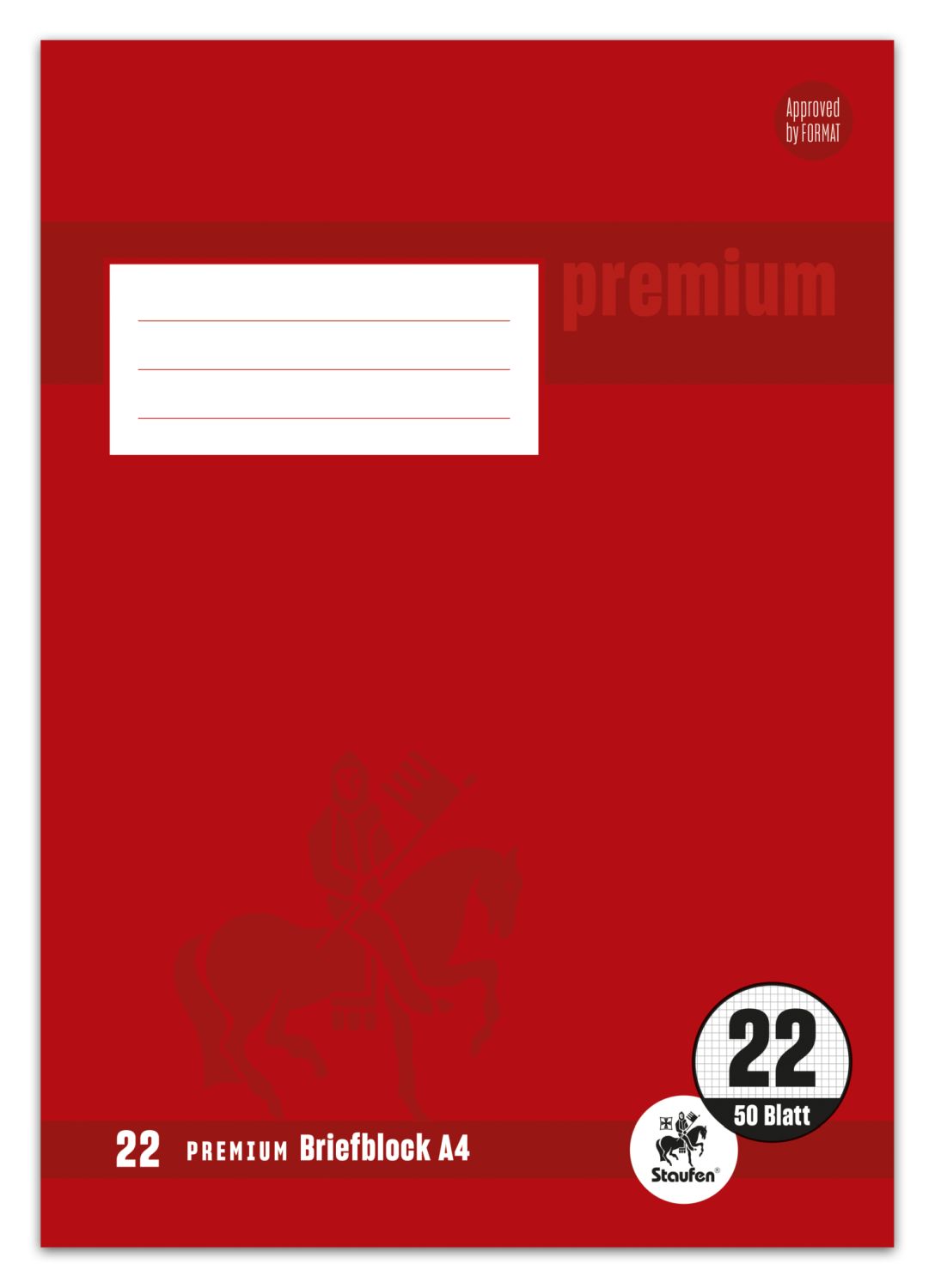 Briefblock PREMIUM LIN 22 - A4, 90 g/qm, 50 Blatt, kariert Briefblock PREMIUM LIN 22 - A4, 90 g/qm, 50 Blatt, kariert