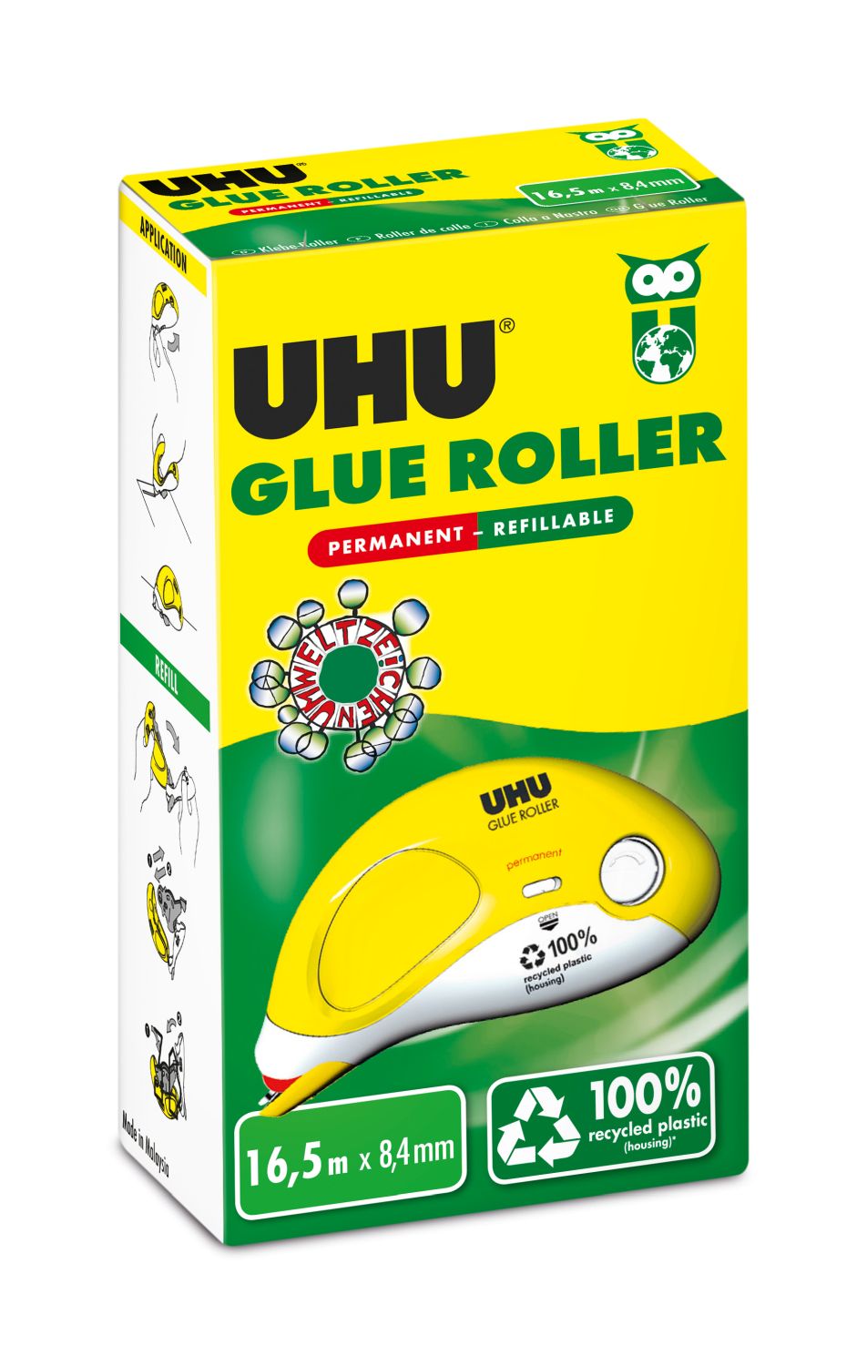 Kleberoller Glue Roller - permanent, 16,5 m x 8,4 mm, nachfüllbar