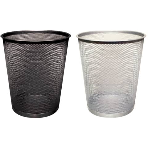 Papierkorb Q-Connect Mesh KF00871, rund, 19 Liter, Metall, schwarz