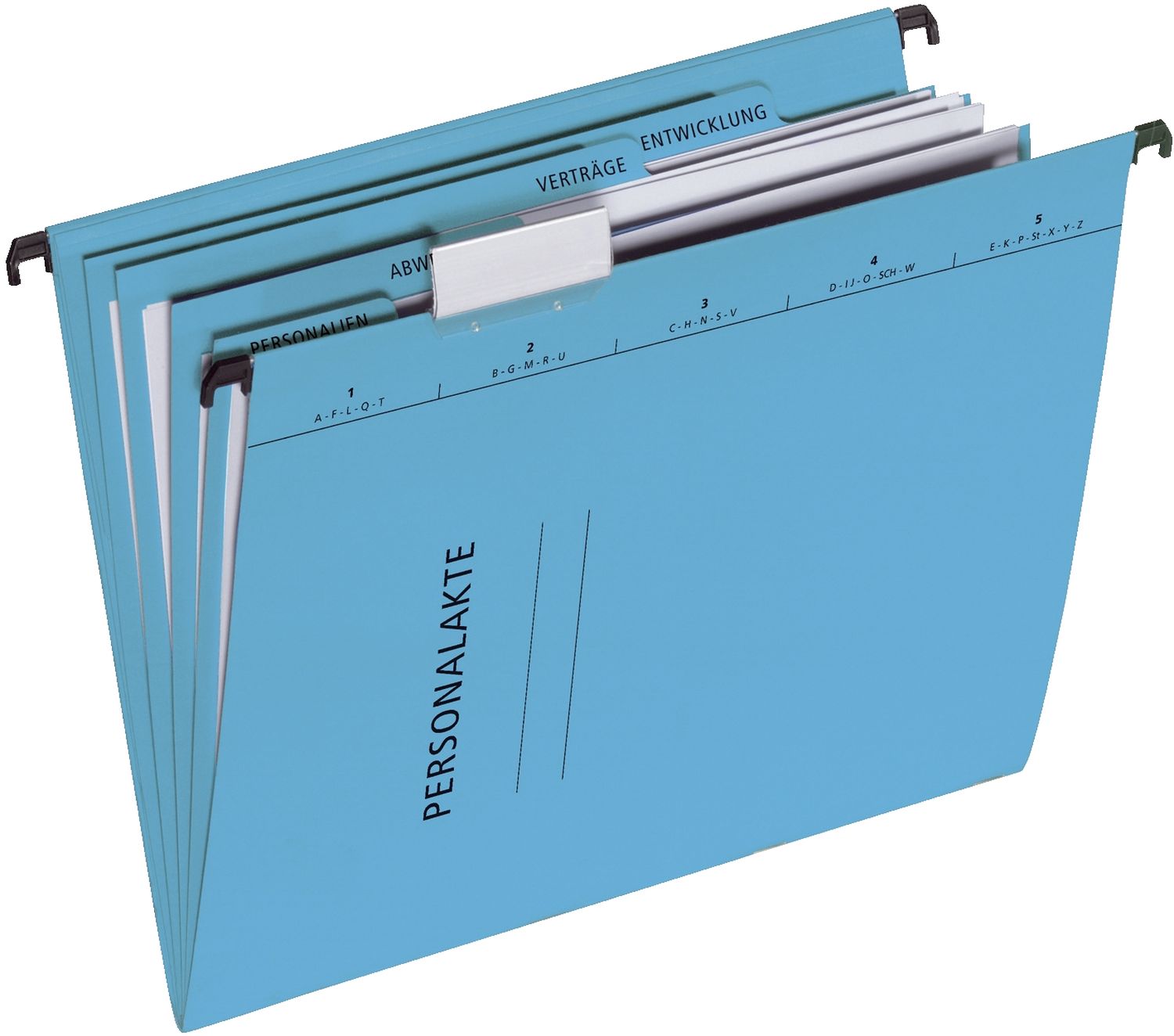 Personalhefter Pagna 44105-02 Hängemappe, DIN A4, 4 Fächer, Karton 250 g, blau