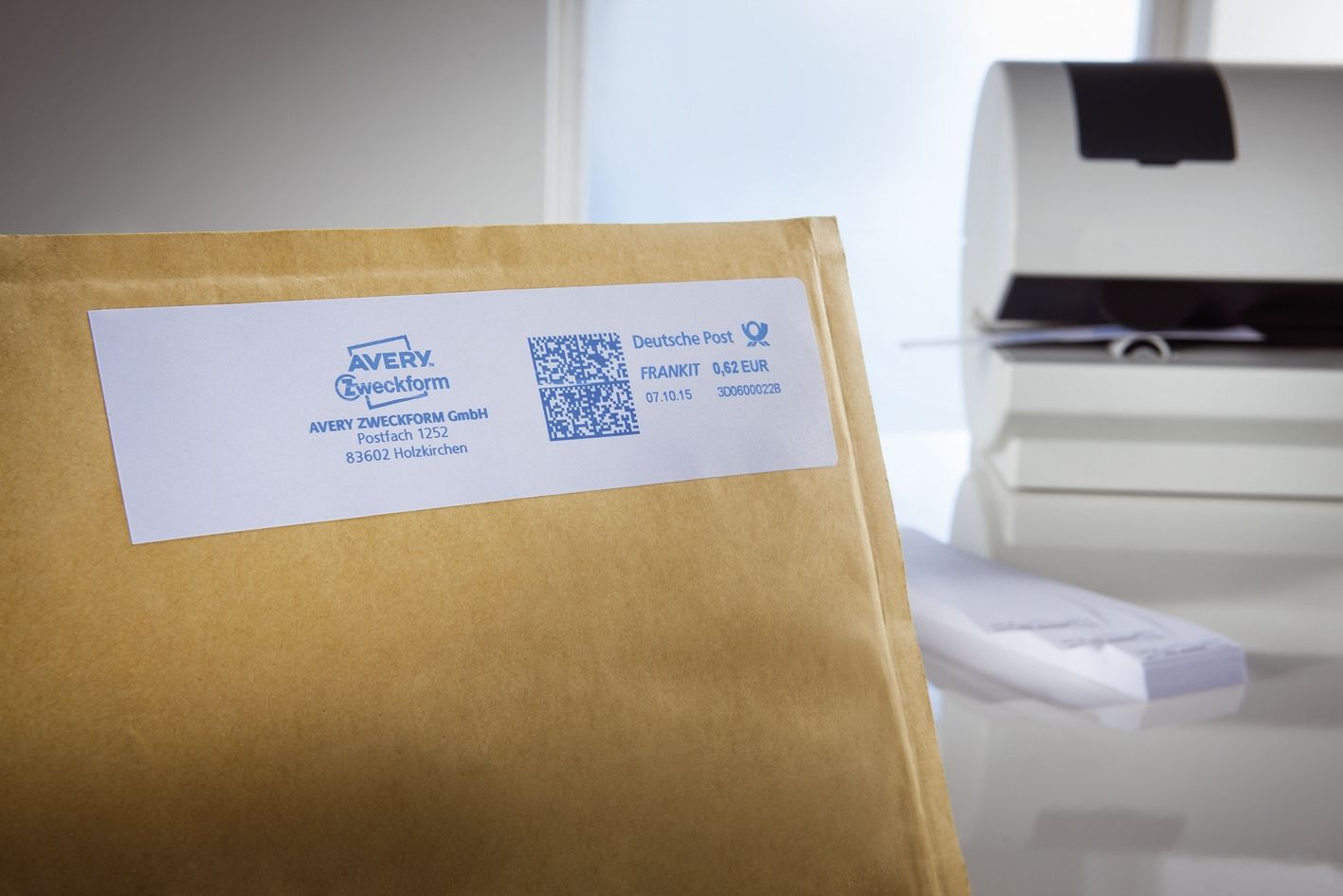 3441 Frankier-Etiketten - doppelt, 128 x 38 mm, 500 Stück