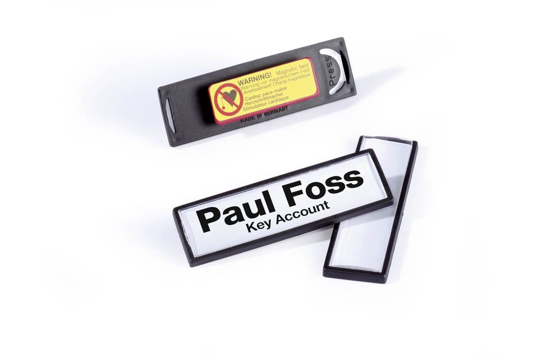 Namensschild CLIP CARD mit Magnet - 67 x 17 mm, 25 Stück Namensschild CLIP CARD mit Magnet - 67 x 17 mm, 25 Stück