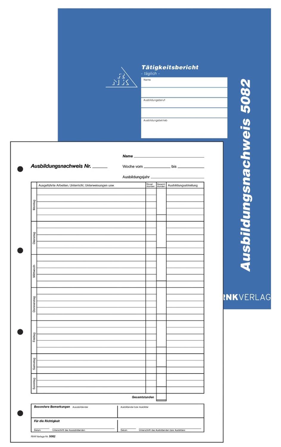 Ausbildungsnachweis-Block täglich, alle Berufe, 28 Blatt, DIN A4 Ausbildungsnachweis-Block täglich, alle Berufe, 28 Blatt, DIN A4