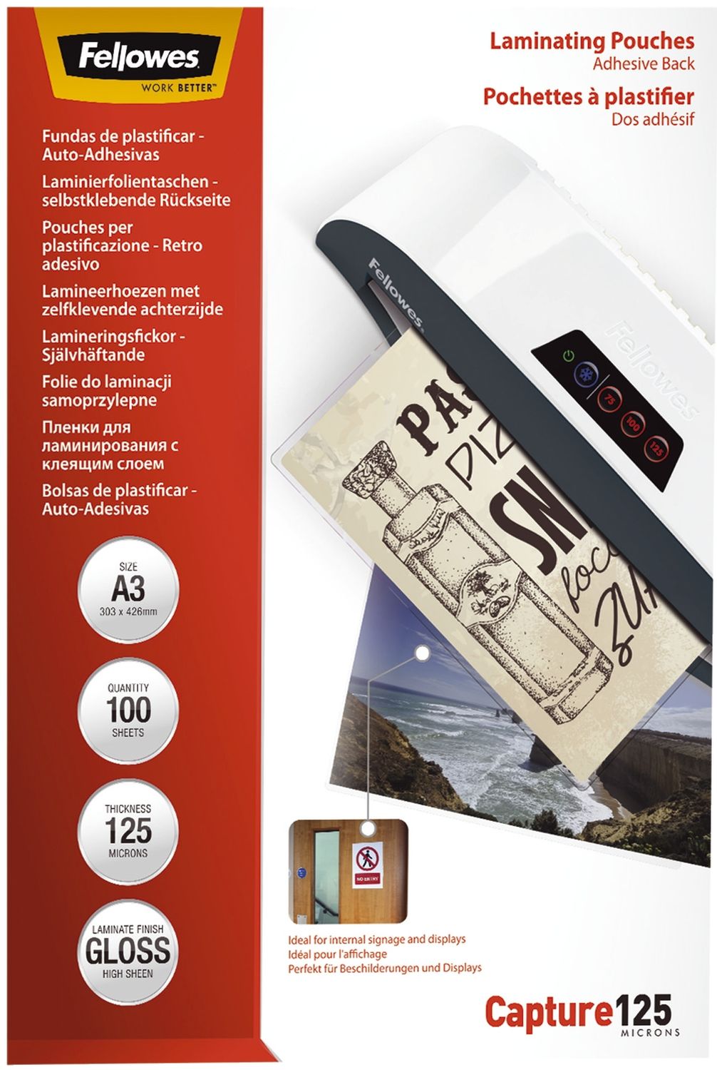 Laminierfolie Mikron Peel & Stick - A3, glänzend, 125 mym, 100 Stück Laminierfolie Mikron Peel & Stick - A3, glänzend, 125 mym, 100 Stück