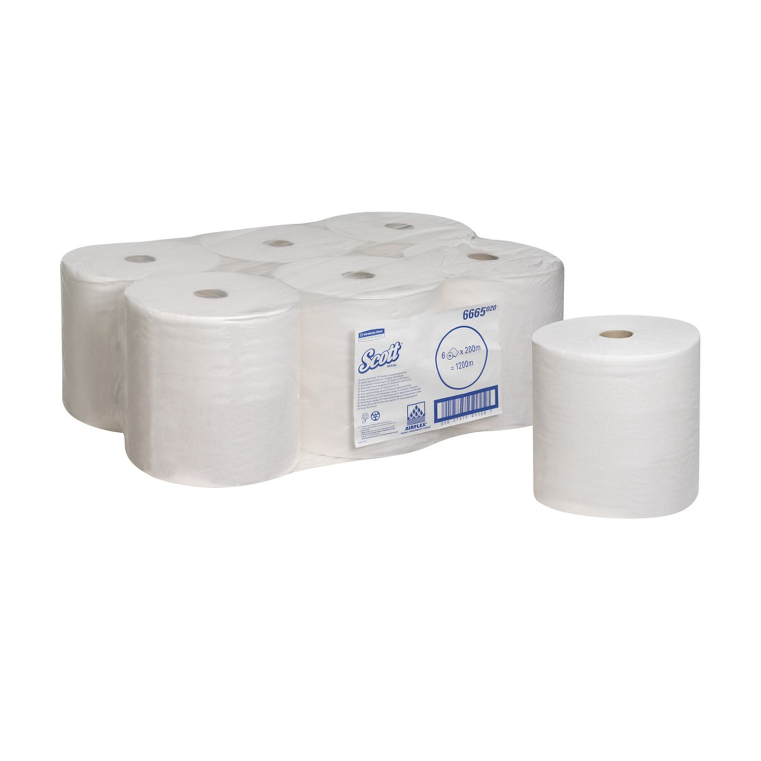 Rollenhandtuch Performance , 1-lagig, weiß, 6 Rollen a 200 m Rollenhandtuch Performance , 1-lagig, weiß, 6 Rollen a 200 m