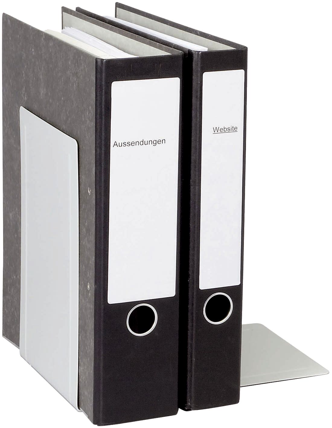 Buchstütze Registraturstützen, metall, 168 x 240 x 240 mm, grau Buchstütze Registraturstützen, metall, 168 x 240 x 240 mm, grau