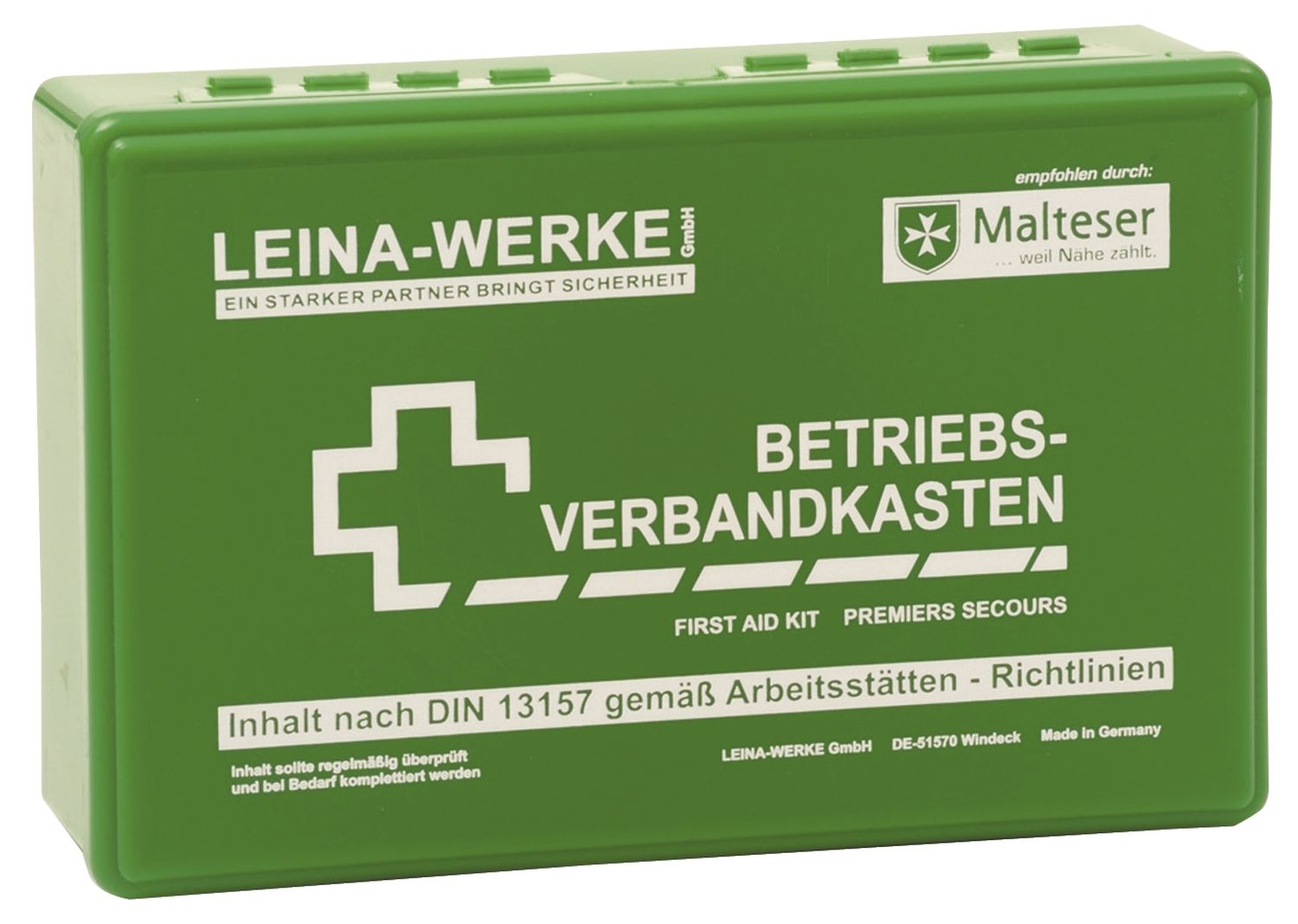 Betriebsverbandkasten klein nach DIN 13157 Leina-Werke 2000, ohne Wandhalterung Betriebsverbandkasten klein nach DIN 13157 Leina-Werke 2000, ohne Wandhalterung