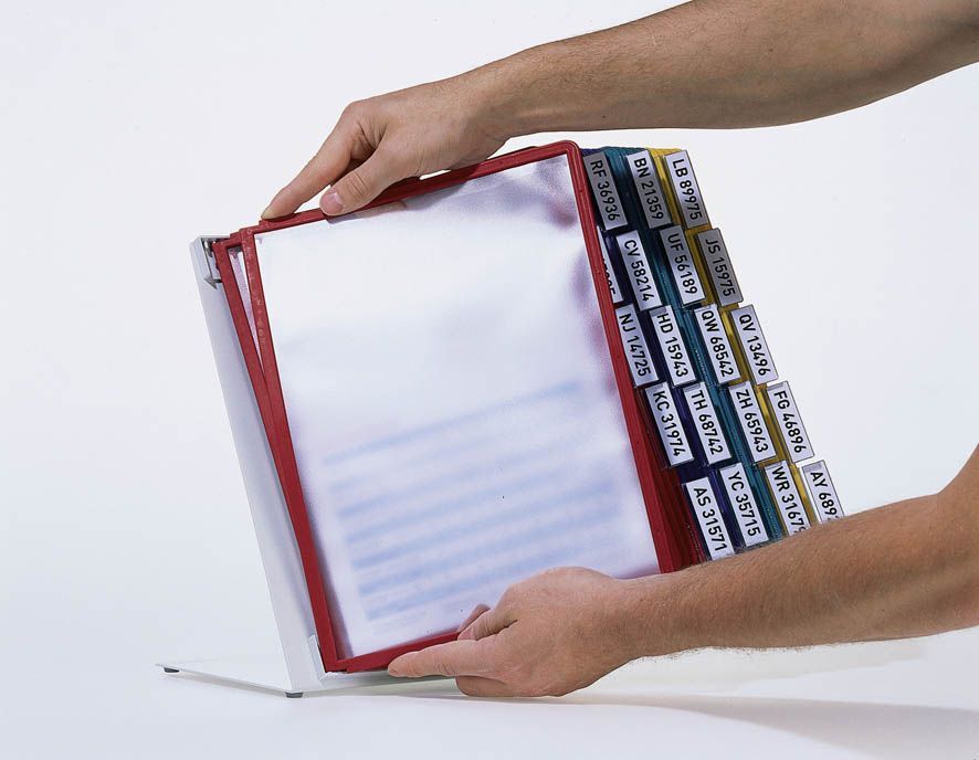 Sichttafelsystem VARIO® TABLE 20 - Tischständer, 20 Sichttafeln A4, sortiert Sichttafelsystem VARIO® TABLE 20 - Tischständer, 20 Sichttafeln A4, sortiert