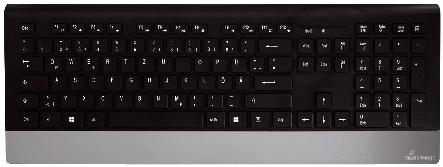 Funk-Tastatur- und Maus-Set HIGHLINE, QWERTZ, schwarz/silber Funk-Tastatur- und Maus-Set HIGHLINE, QWERTZ, schwarz/silber