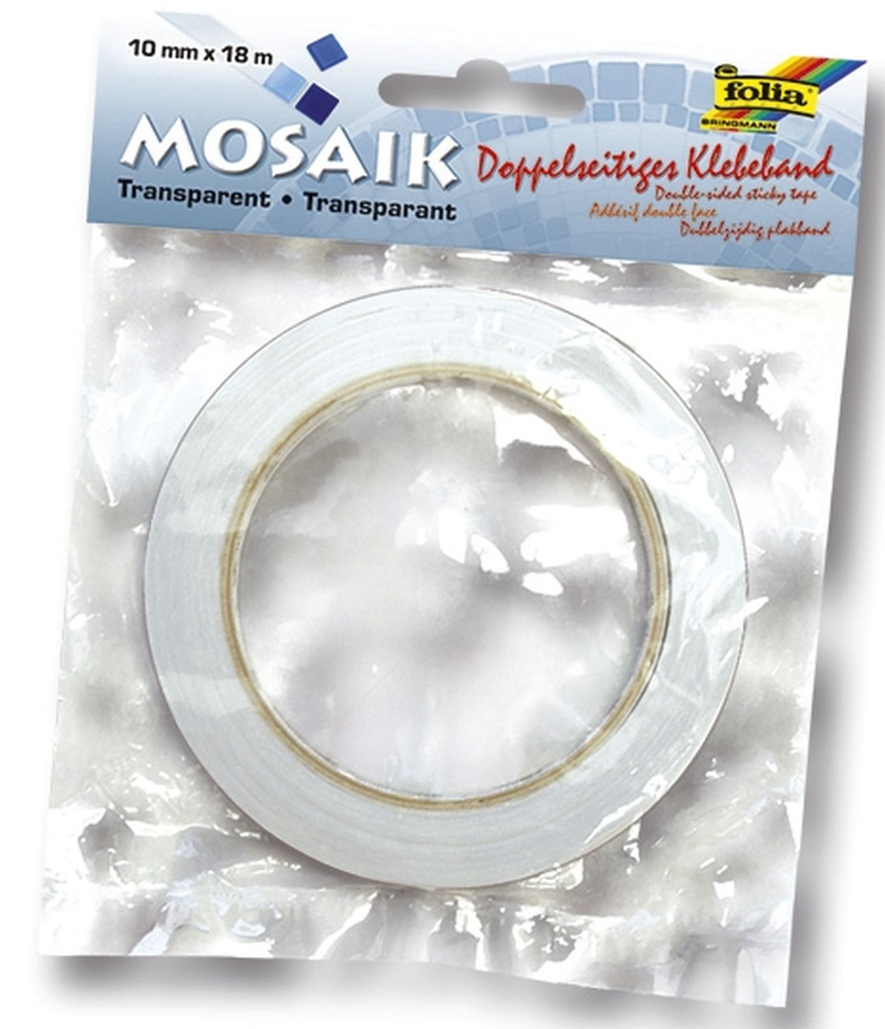 Doppelseitiges Klebeband, 10mm x 18m, transparent Doppelseitiges Klebeband, 10mm x 18m, transparent
