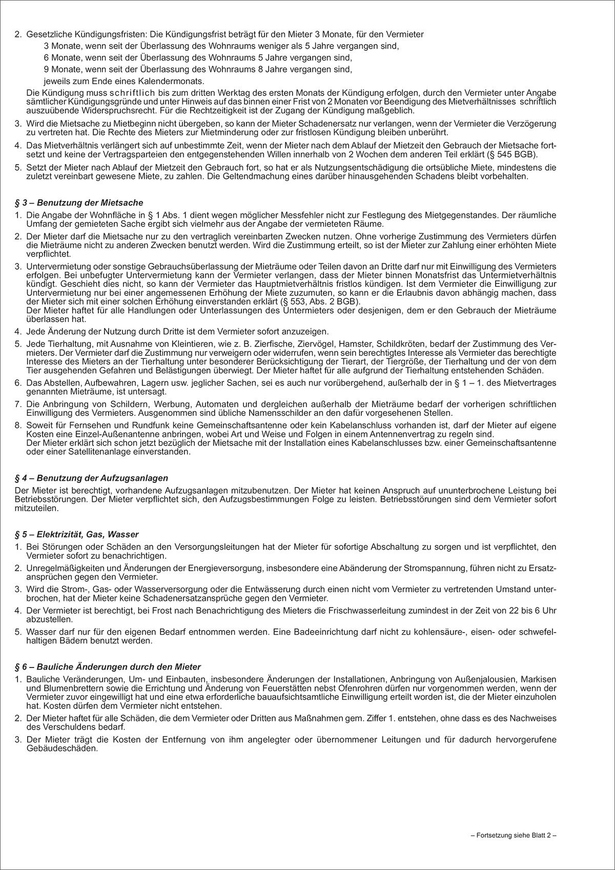 Universal-Mietvertrag Wohnungen - SD mit Übergabeprotokoll, 4x2 Blatt, DIN A4 Universal-Mietvertrag Wohnungen - SD mit Übergabeprotokoll, 4x2 Blatt, DIN A4