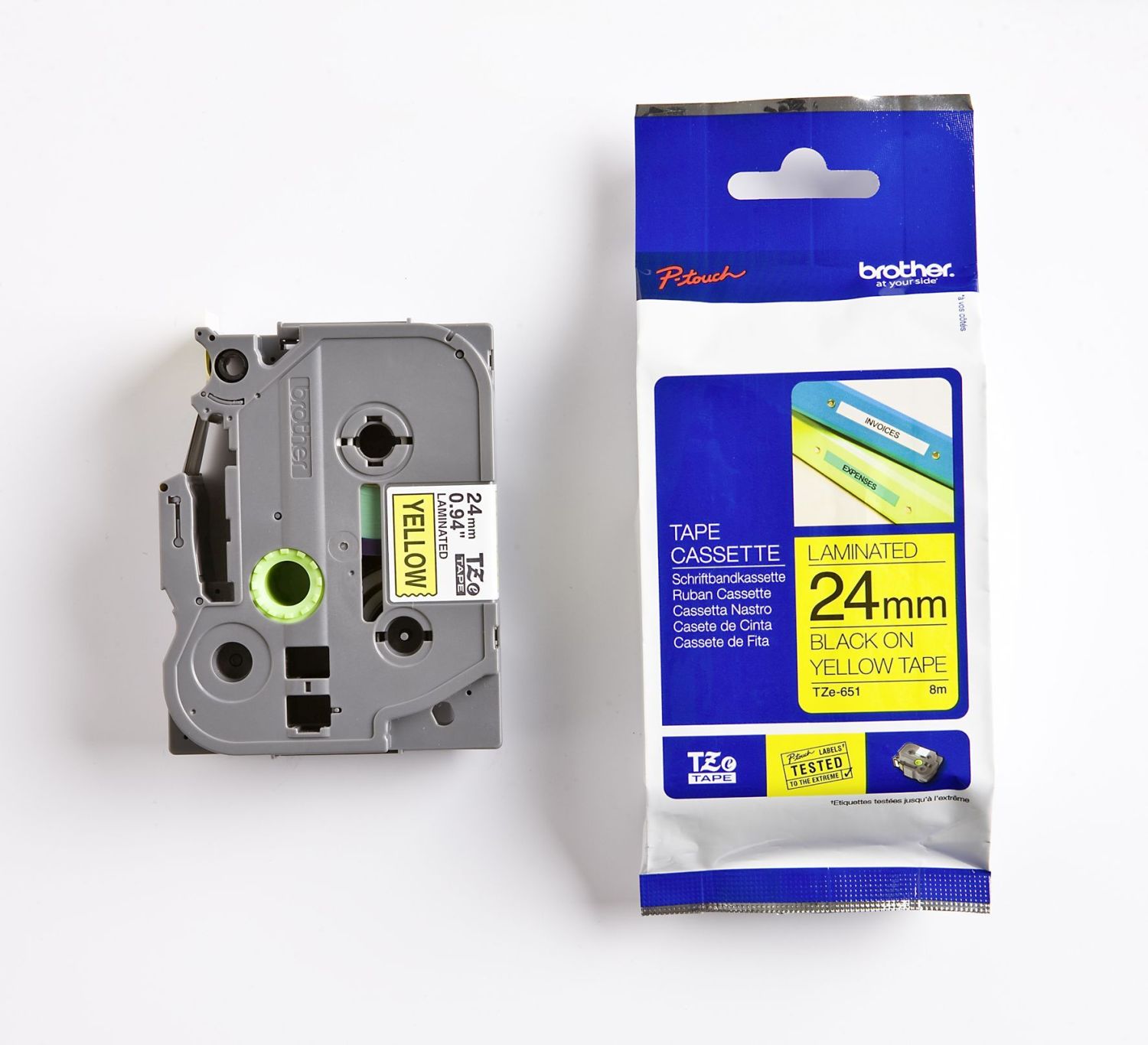 TZe-651 Schriftbandkassette - laminiert, 24 mm x 8 m, schwarz auf gelb TZe-651 Schriftbandkassette - laminiert, 24 mm x 8 m, schwarz auf gelb