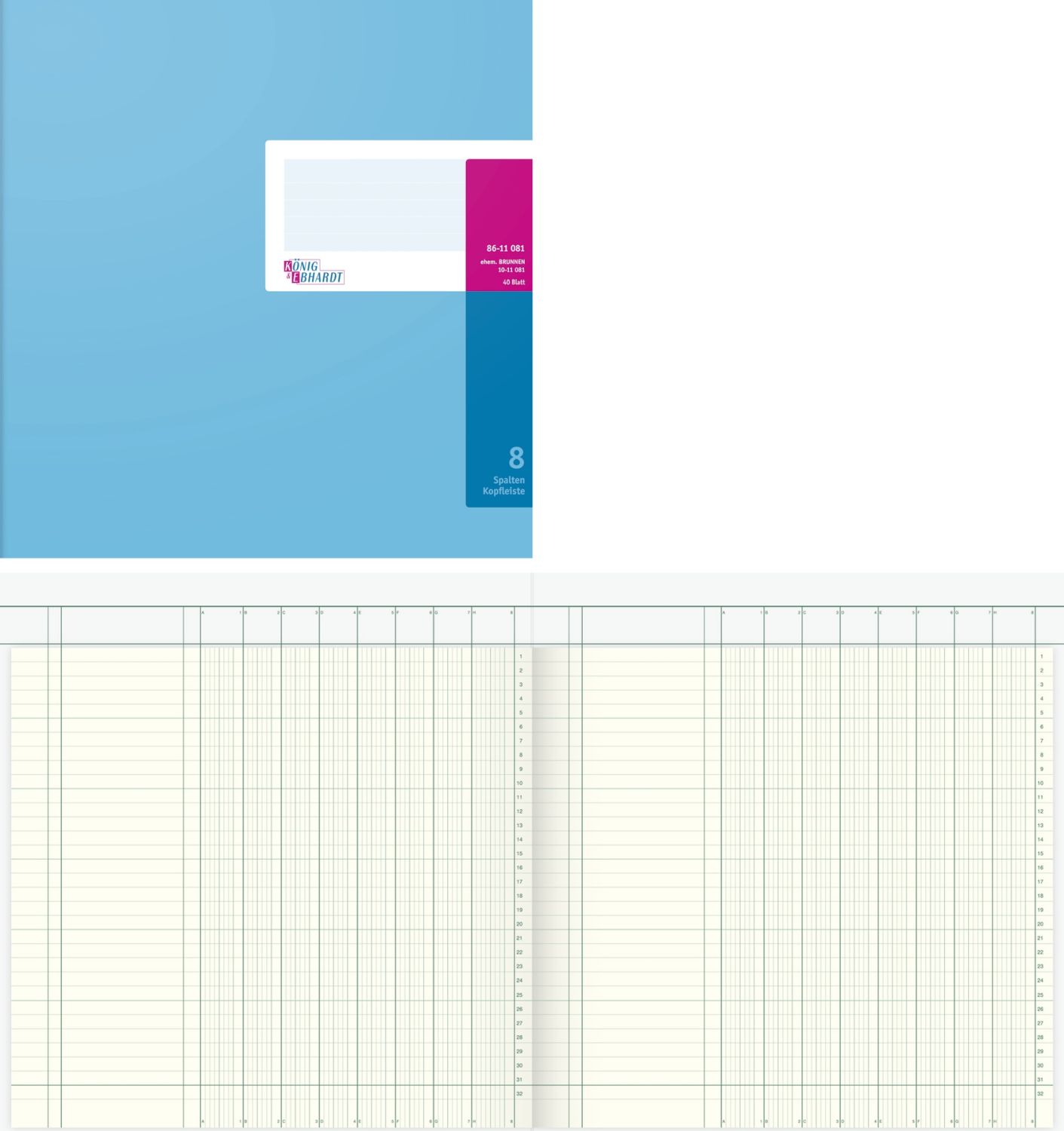 Spaltenbuch - 8 Spalten, 27,7x29,7 cm, 40 Blatt Spaltenbuch - 8 Spalten, 27,7x29,7 cm, 40 Blatt