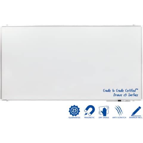 Whiteboard Legamaster Premium Plus 7-101056, 180 x 90 cm, emalliert, Alurahmen, senk- oder waagerechte Wandbefestigung