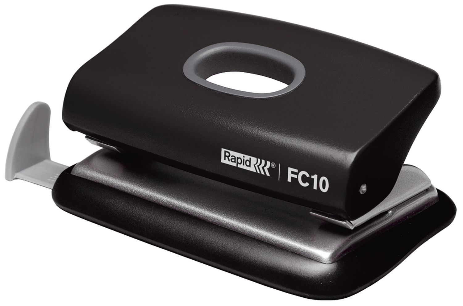Bürolocher FC10, Kunststoff, 10 Blatt, schwarz
