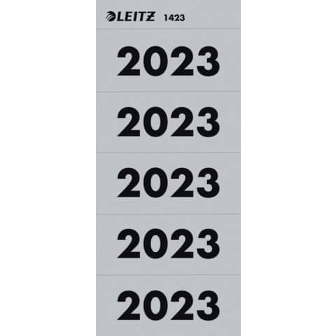Jahreszahlen Leitz 1423-00-85, Jahr 2023, 60 x 25,5 mm, selbstklebend, 100 Stück, grau Jahreszahlen Leitz 1423-00-85, Jahr 2023, 60 x 25,5 mm, selbstklebend, 100 Stück, grau