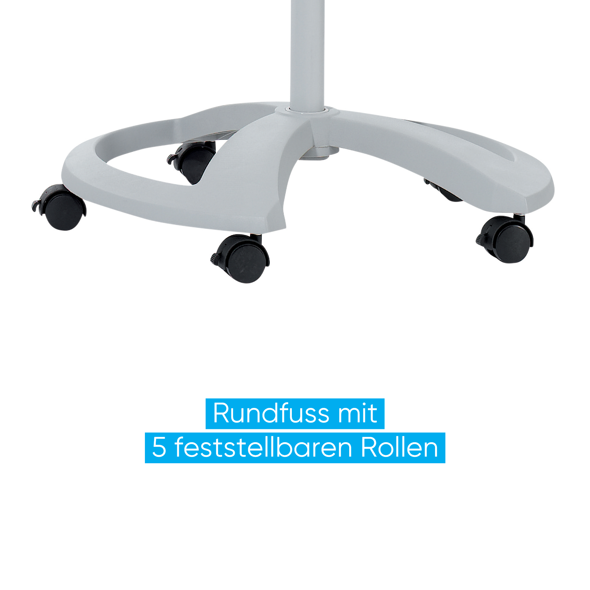 Flipchart Franken Deluxe Mobil FC81, Rundfuß mit Rollen, mit Seitenarmen, höhenverstellbar, 67 x 95 cm