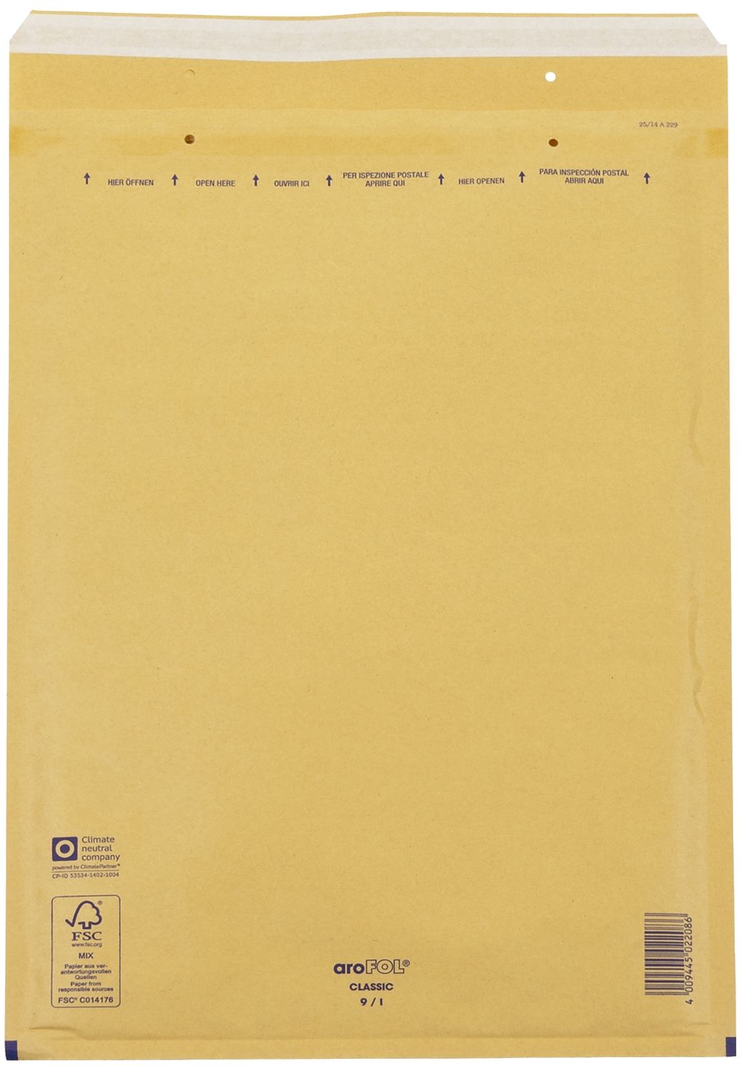 Luftpolstertaschen Nr. 9, 300x445 mm, goldgelb/braun, 50 Stück Luftpolstertaschen Nr. 9, 300x445 mm, goldgelb/braun, 50 Stück