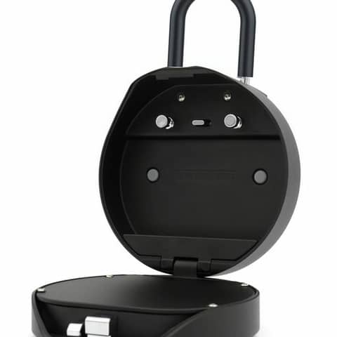 Schlüsseltresor Phönix Smile KS0215ES, mit 2 Haken und Vorhängeschloss, 12,0 x 12,0 x 5,4 cm, Elektronikschloss