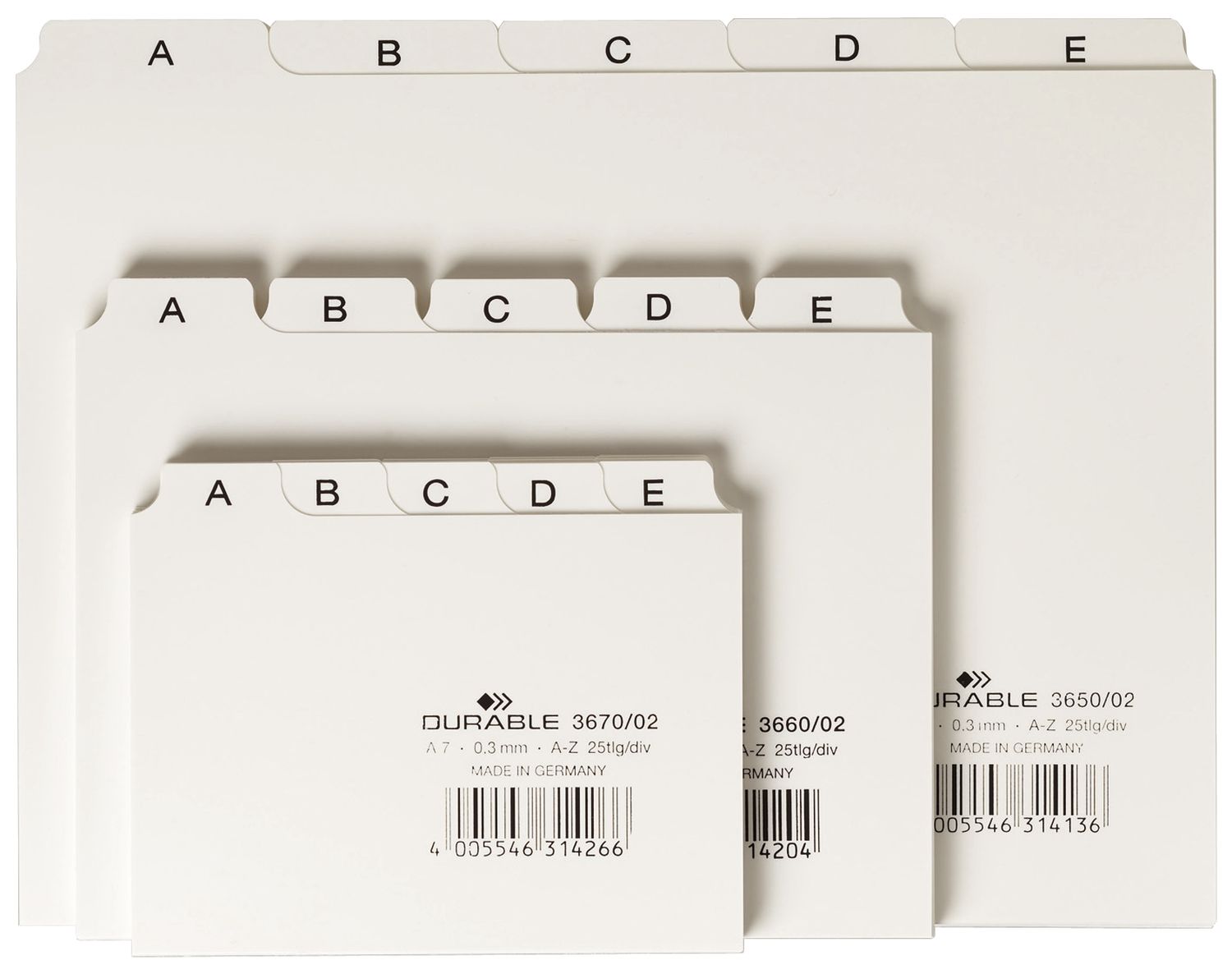 Leitregister A-Z - DIN A5 quer, weiß Leitregister A-Z - DIN A5 quer, weiß