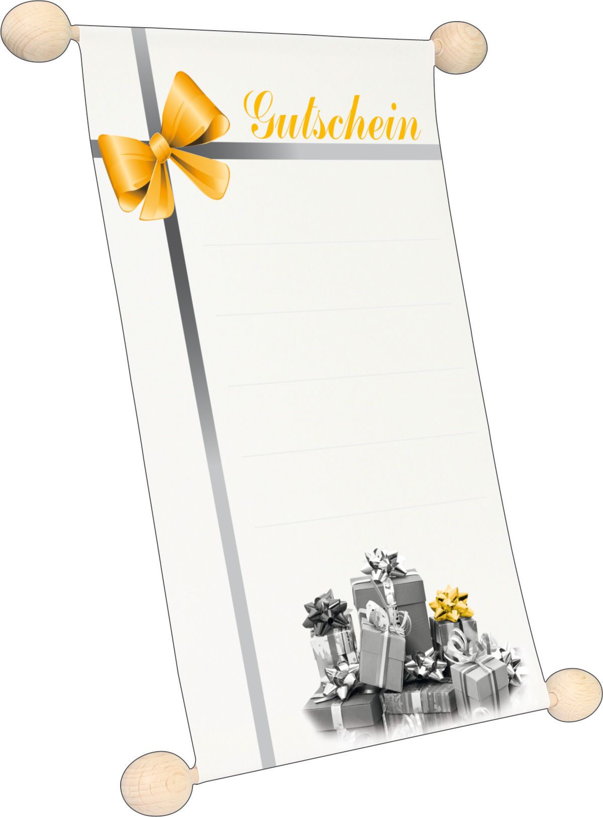 Gutschein Idee & Stil "Gutschein" neutral mit Schleife, DIN A5 Gutschein Idee & Stil "Gutschein" neutral mit Schleife, DIN A5