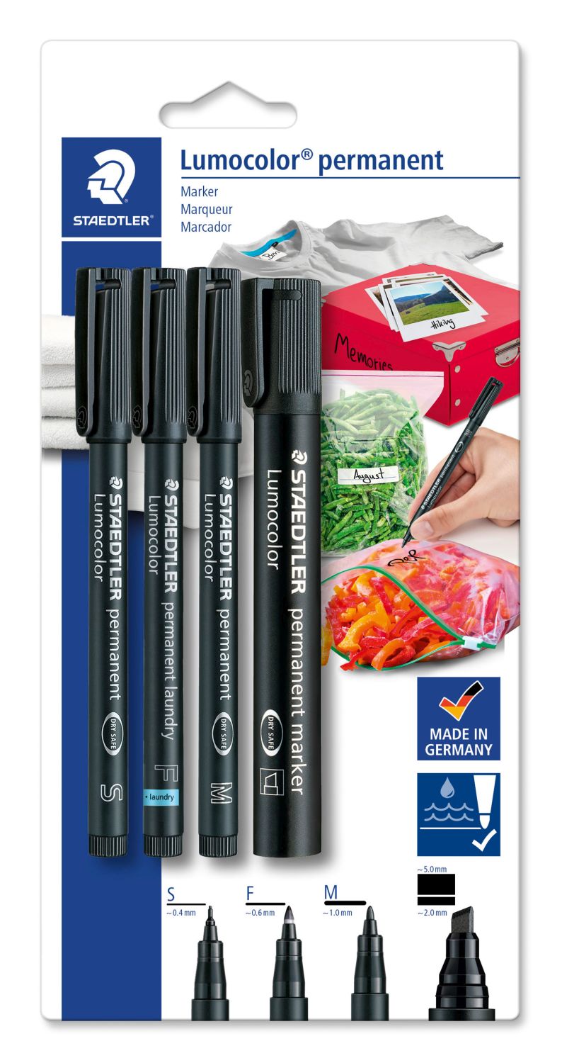 Büroset Lumocolor® Marker Set 2 - permanent, schwarz