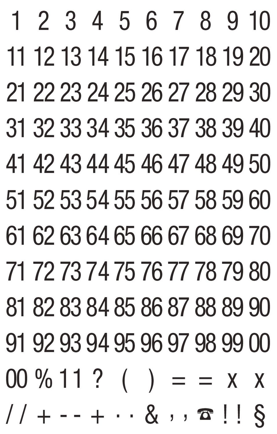 3721 Zahlen-Etiketten - 0-99, 6,5 mm, schwarz, selbstklebend, witterungsbeständig, 250 Etiketten