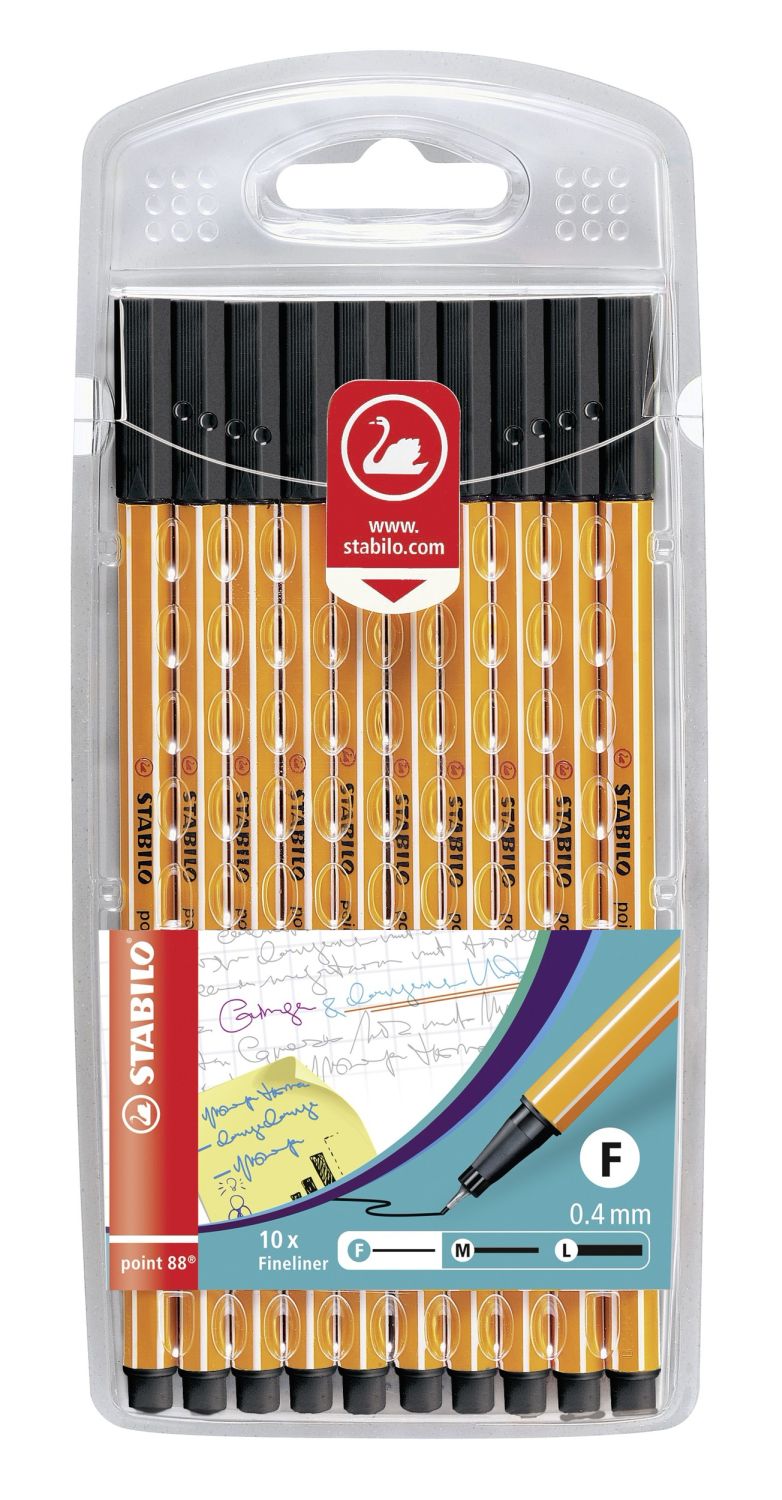 Fineliner - point 88 - 10er Pack - schwarz