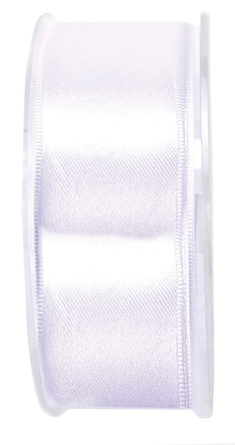 Doppelsatinband - 40 mm x 25 m, weiß Doppelsatinband - 40 mm x 25 m, weiß