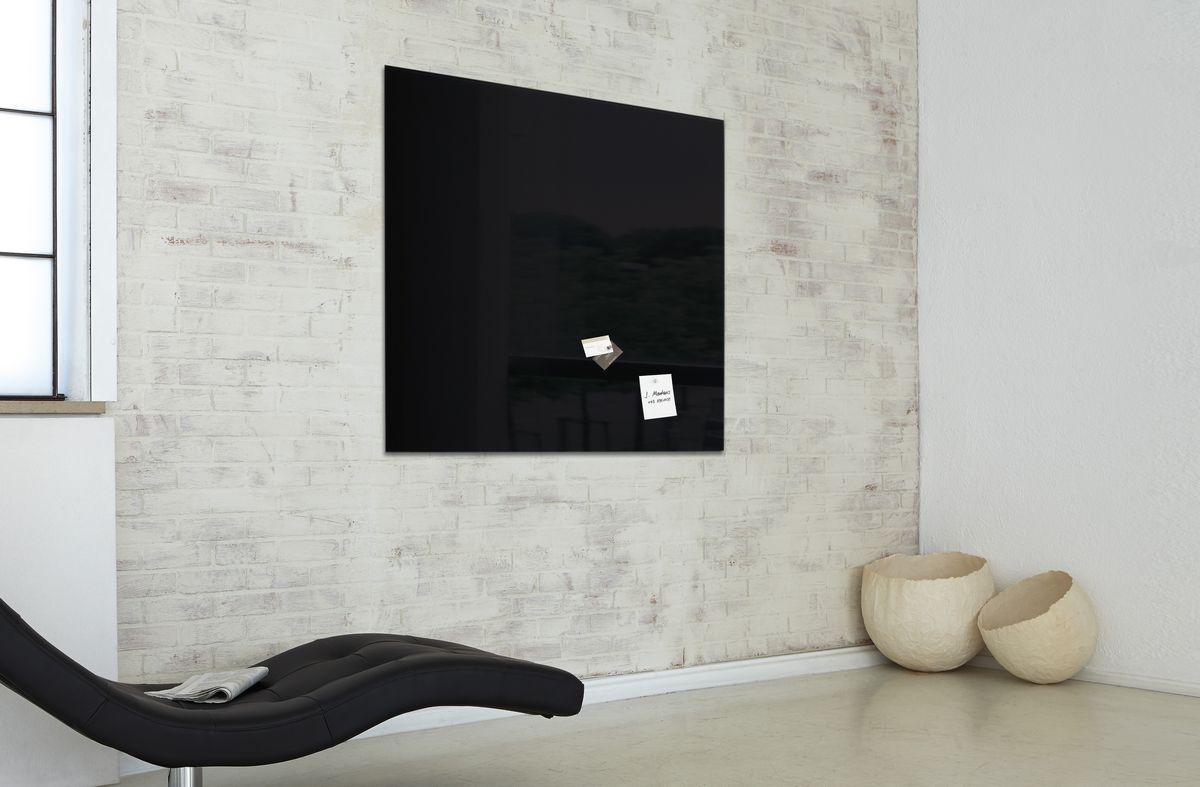Glas-Magnetboard Artverum - schwarz, 100 x 100 cm Glas-Magnetboard Artverum - schwarz, 100 x 100 cm