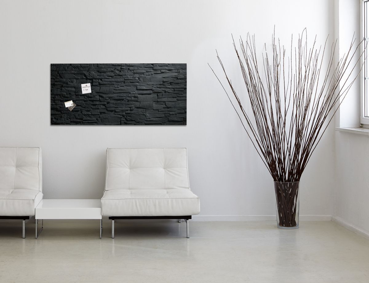 Glas-Magnetboard Artverum - Design Schiefer-Stone, 91 x 46 cm Glas-Magnetboard Artverum - Design Schiefer-Stone, 91 x 46 cm
