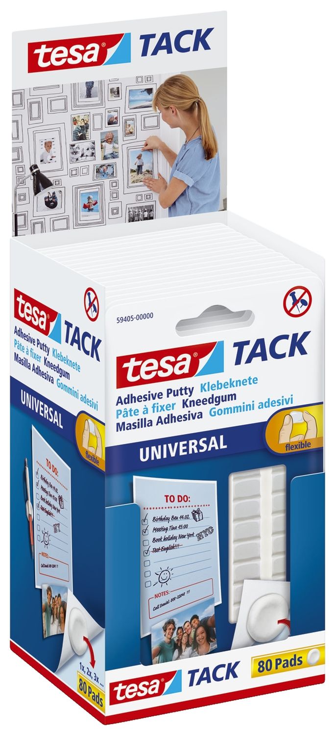 Tack® Klebeknete - 80 Stück, 50g, ablösbar, weiß Tack® Klebeknete - 80 Stück, 50g, ablösbar, weiß
