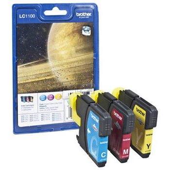 Original Tinte brother LC-1100RBWBP, 3 x ca. 325 Seiten, cyan, yellow, magenta