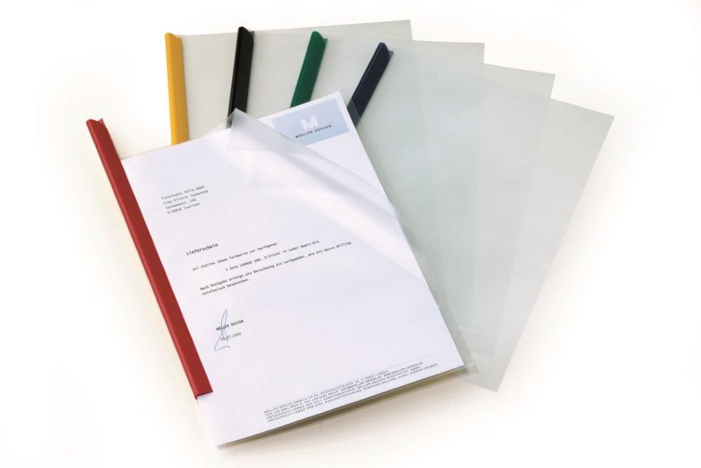 Klemmschienenhülle - transparent, 1 - 100 Blatt, A4, PP, 10 Stück Klemmschienenhülle - transparent, 1 - 100 Blatt, A4, PP, 10 Stück