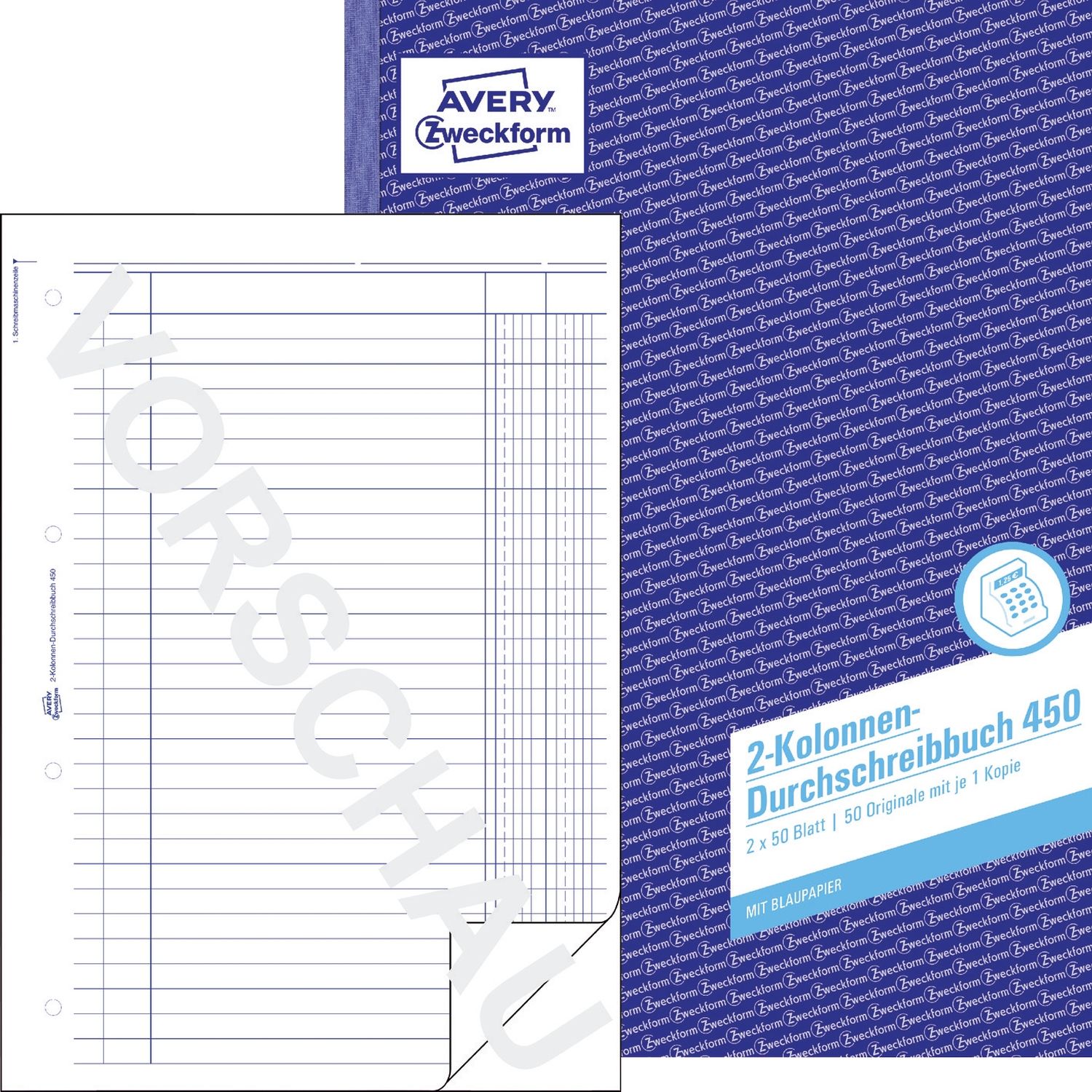 450 Kolonnen-Durchschreibbuch, DIN A4, 2 Kolonnen, 2 x 50 Blatt, weiß 450 Kolonnen-Durchschreibbuch, DIN A4, 2 Kolonnen, 2 x 50 Blatt, weiß