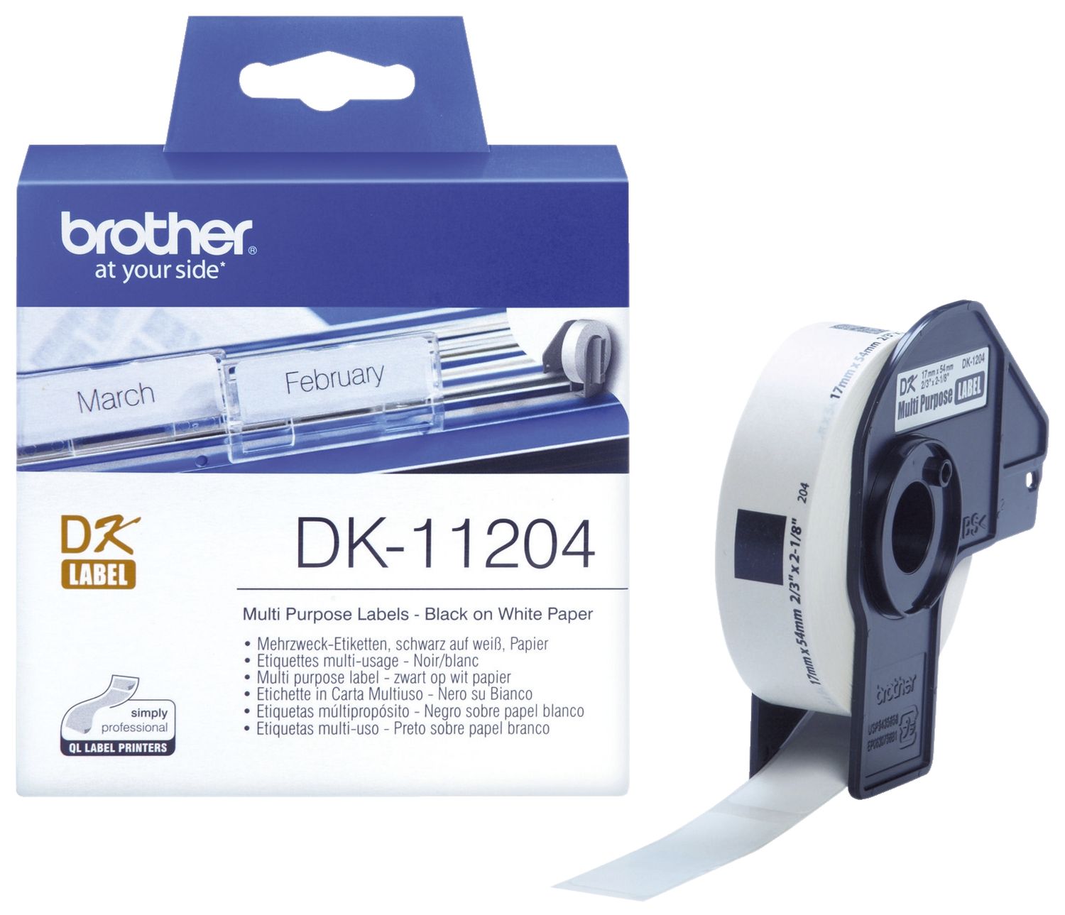 DK-Einzeletiketten Papier - Mehrzweck-/Absender-Etiketten, 17x54 mm, 400 Stück, schwarz auf weiß DK-Einzeletiketten Papier - Mehrzweck-/Absender-Etiketten, 17x54 mm, 400 Stück, schwarz auf weiß